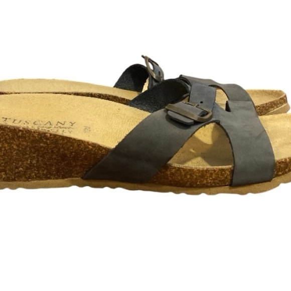 Tuscany By Easy Street Made in Italy Women's Blue Sandals suede straps size 10 - Picture 6 of 8